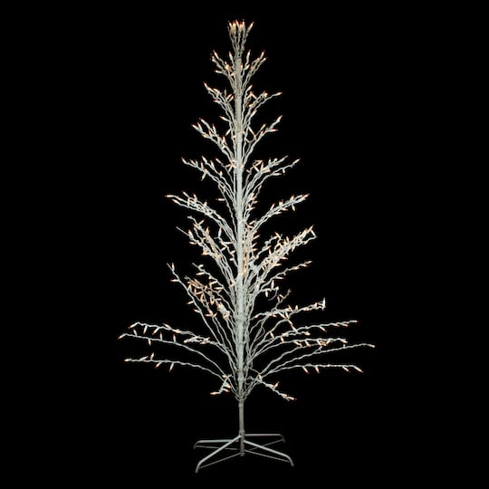 4ft. White Lighted Christmas Cascade Twig Tree Outdoor Decoration, Clear Lights